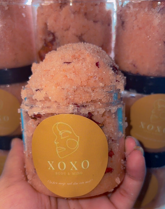Pink Himalayan dead skin exfoliant.