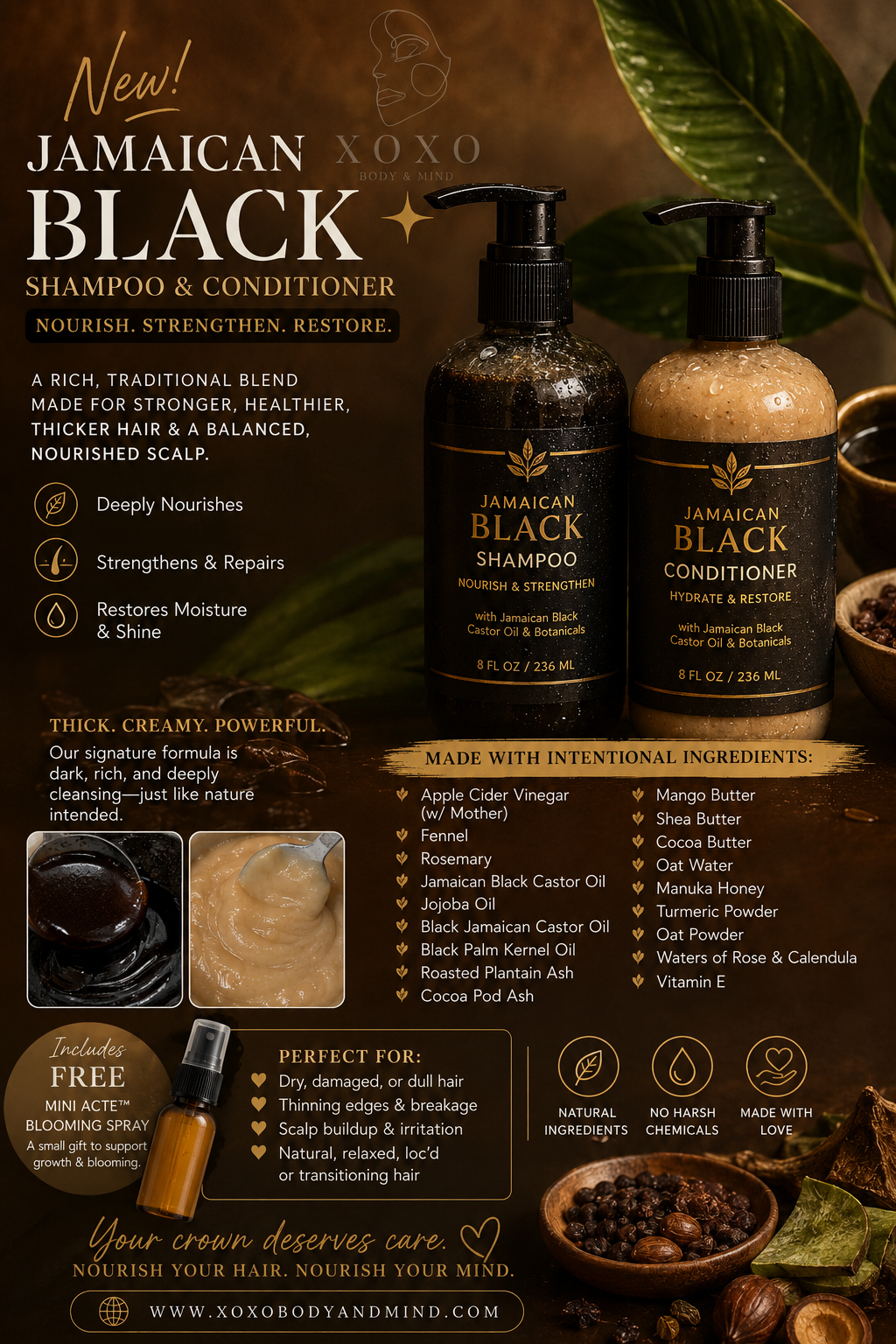 Jamaican Black Oil Shampoo & Conditioner nourishment set